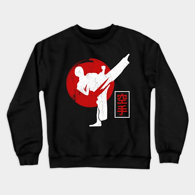 Karate Fighter Black Belt Karate Kick Crewneck Sweatshirt by MzumO